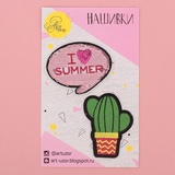 Нашивки с пайетками "I love summer" 11*18 см. 3094386