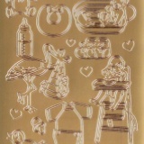 Контурные наклейки "Малыш" лист 10х24,5 см., цвет: Золото