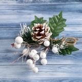 Декор "Зимнее чудо" шишка белые ягоды, 24 см 4301725