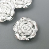 Декор для творчества пластик "Роза" 1,2 см, серебро 6245157