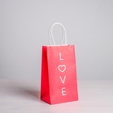 Пакет подарочный крафт «Love», 12 х 21 х 9 см   4515260