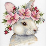Набор для вышивания мулине Кролик в цветах 24*20 см HB-785