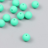 Бусина силикон "Круглая" изумрудно-зеленая d=0,9 см, 15 шт   9777275