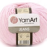 YarNart Jeans Пряжа 55% хлопок 45% полиакрил, 50 гр. 160 м Цв. розовая пудра 74