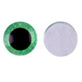 Глаза на клеевой основе, набор 10 шт, размер 1 шт 14 мм, цвет зеленые с блестками   9408450