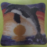 Ковровая вышивка подушка 40*40 см Дельфинчик