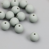 Бусина силикон "Круглая" светло-зелено-серая d=0,9 см, 15 шт  9777277