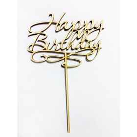 Свечи-буквы для торта на шпажках «С Днем рождения», 13 шт., 3 см, ЗОЛОТАЯ СКАЗКА, 591462