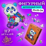 Пазл фигурный деревянный Honey Panda, размер 22х25 см, 117 деталей 9375725