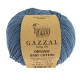 GAZZAL Organic baby cotton 100% хлопок, 50гр. 115 м 434 джинсовый