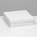 Коробка складная, крышка-дно, белая 20*20*6 см. 9702402