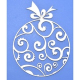 Чипборд картонный "Елочная игрушка" 70*93 мм., 1 шт.