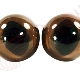 Глазки винтовые круглые "Кошачий взгляд" 14 мм, Коричневый, 1 пара. BA-00012196