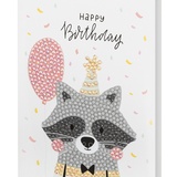 ФРЕЯ Алмазная мозаика открытка "Счастливый енот" 10,5*14,8 см ALVO-604