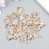 Декор для творчества металл "Бабочка" золото, кристалл 0,5х1,3х1,7 см   9769234