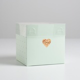 Коробка подарочная складная с PVC крышкой "LOVE" 12*12*12 см. 3639704