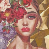 Алмазная мозаика "Diamond Way" Девушка в цветах 40*50 см. A016