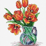 Набор для вышивания Жар-птица "Весенние тюльпаны"  M-089
