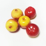 Яблоко декоративное желто-красное, 30 мм., 5 шт.