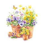 Салфетка для декупажа 33*33 см. Pansies in a pot SDL076600