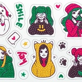 ФРЕЯ Алмазная мозаика наклейки "Яркие девочки" 19,5*14 см ALVN-141