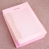 Внутренний книжный блок А5 формата в клеточку Светло-розовый, 80 гр.