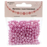 Рукоделие Бусины пластиковые, диаметр 6 мм, 25 гр, цвет светло-розовый 2. PP1004C2