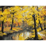 ТРИ СОВЫ Картина по номерам "Осенний лес" 30*40 см, с акриловыми красками, картон. KK_44050