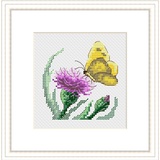 Набор для вышивания "Жар-птица" Бабочка и репейник 11*11 см  M-623