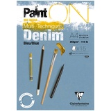 Скетчбук для смешанных техник 15л., А4, на склейке Clairefontaine "Paint'ON Denim Blue", 250 г/м2.