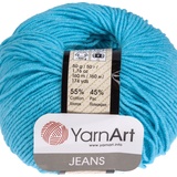 YarNart Jeans Пряжа 55% хлопок 45% полиакрил, 50 гр. 160 м Цв.  Бирюза 55